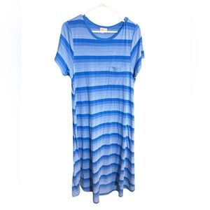 LuLaRoe Blue Striped Dress